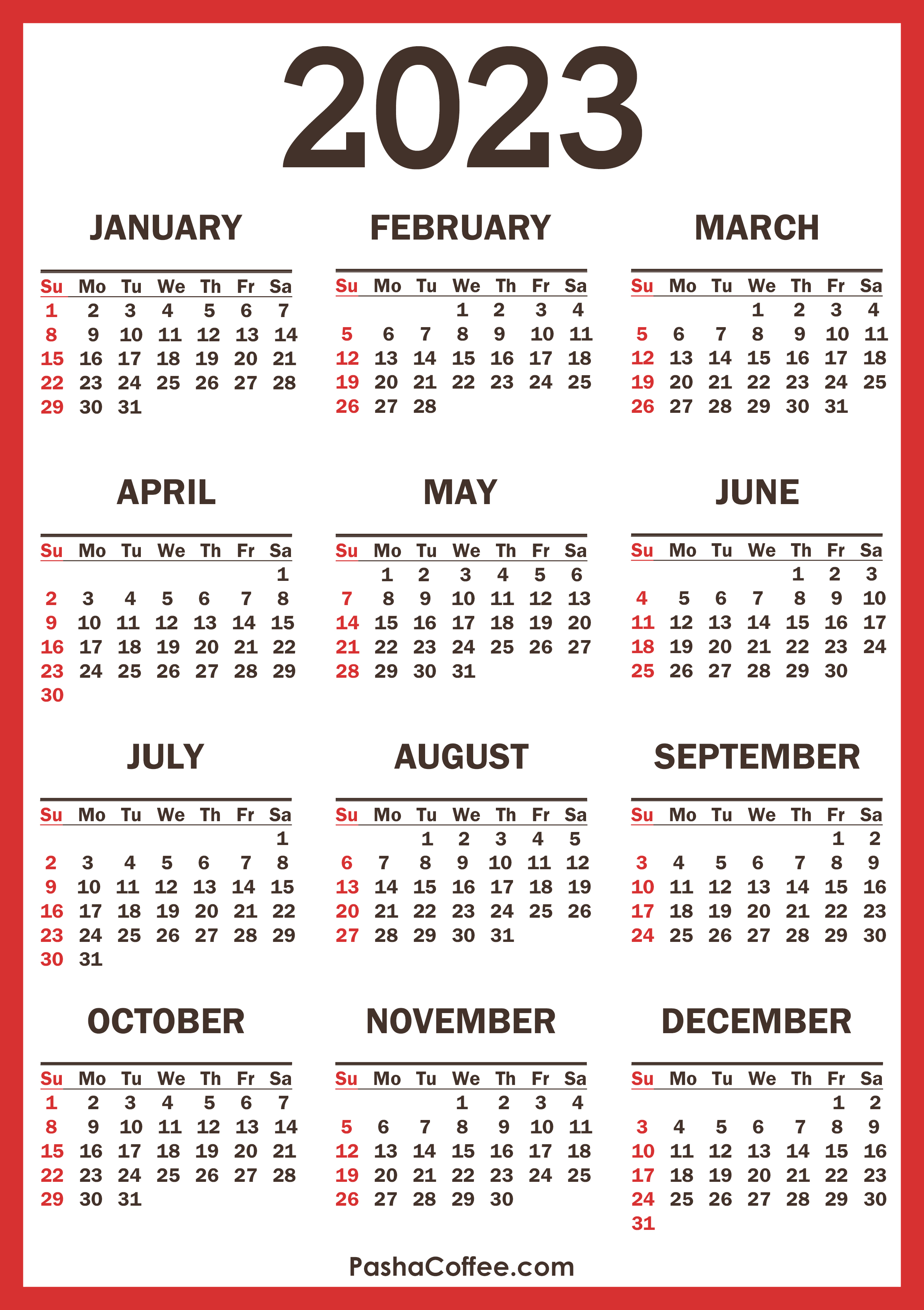 2023 Calendars - Download Printable Planner PDF